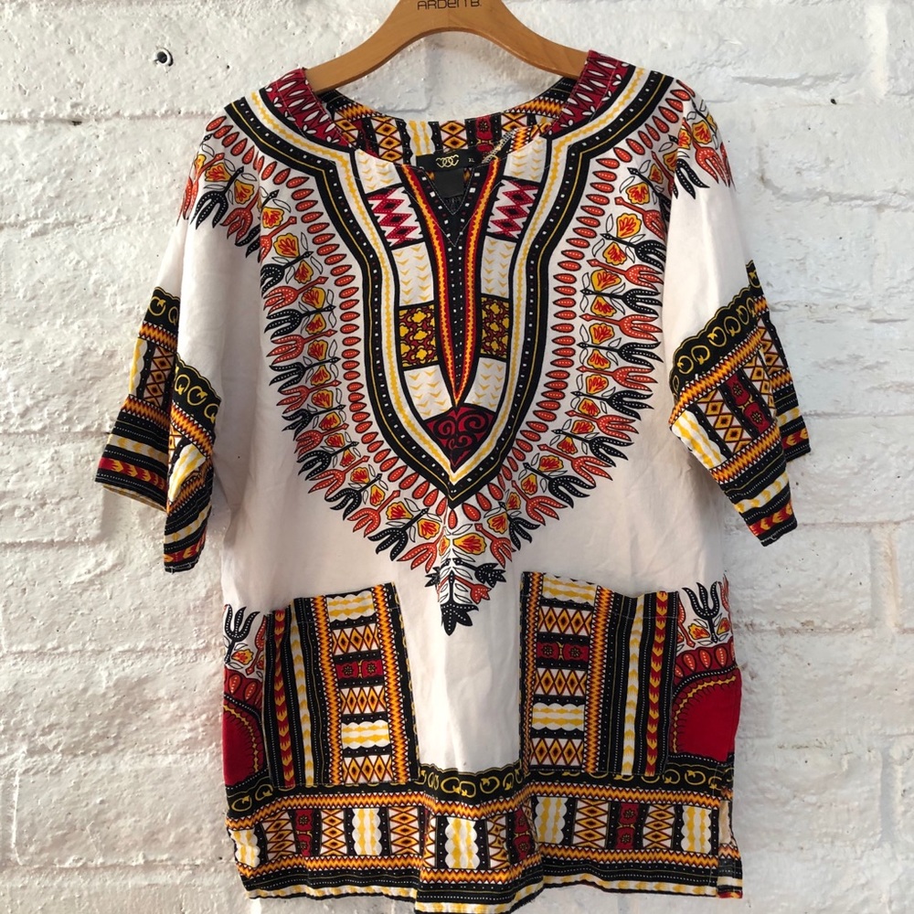 Vintage 80  blouse unisex tunic size XL - Picture 2 of 7